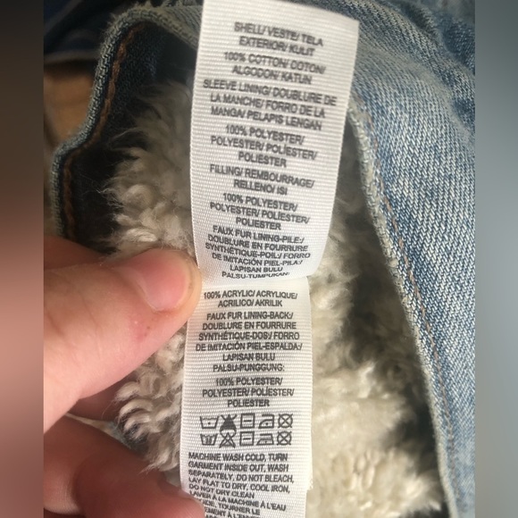 LUCKY BRAND Sherpa Lined Denim Trucker Jacket - Picture 12 of 12